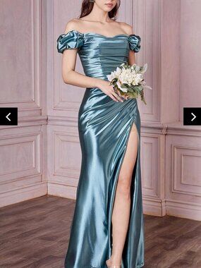 Ladivine Fitted Gathered Satin Gown